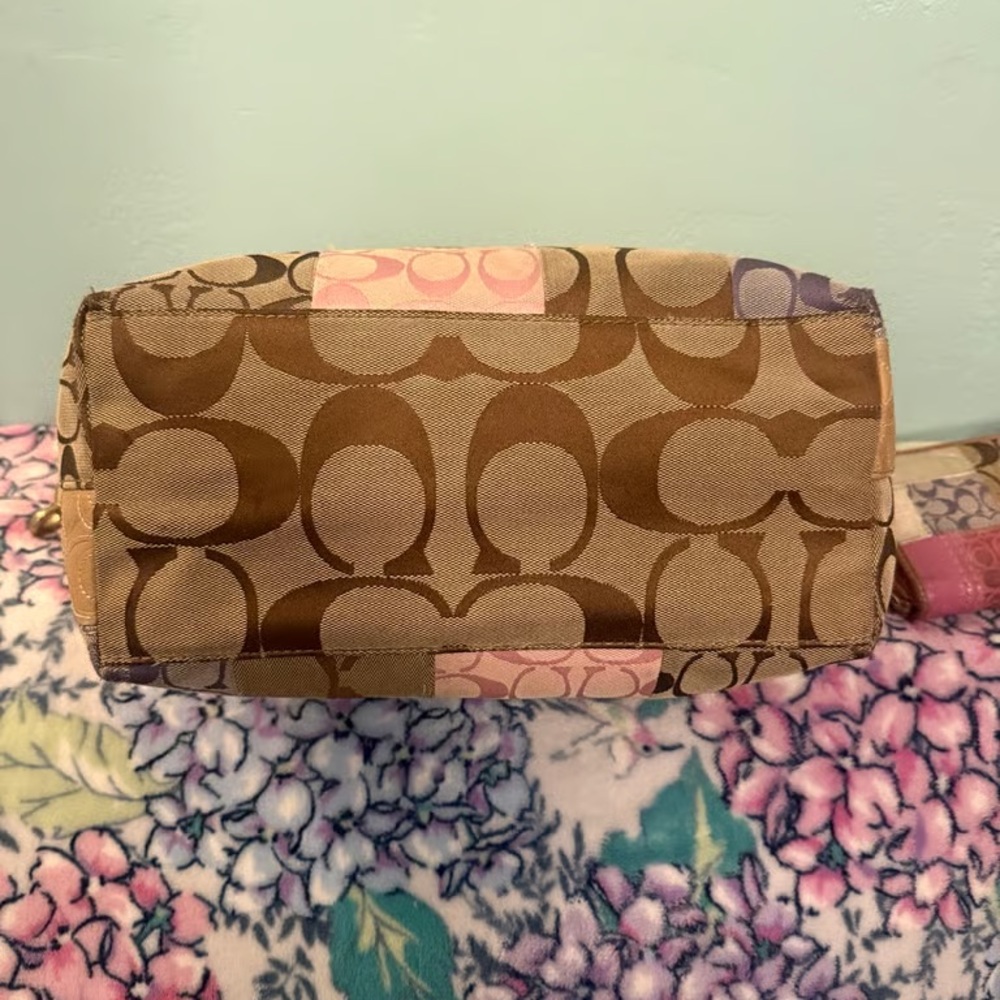 Coach Patchwork Shoulder Bag and Wallet — Pink, Brown, Gold - Picture 3 of 5